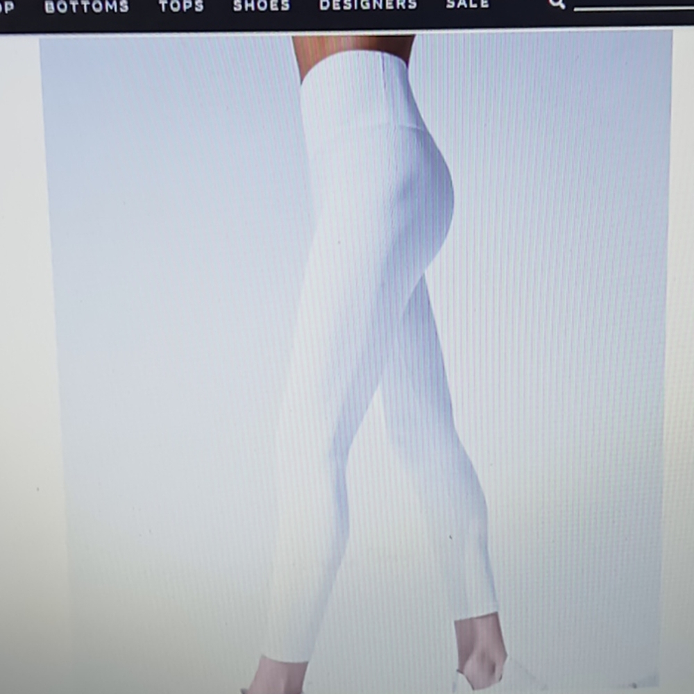 Carbon38 Ribbed Regular Rise 7/8 Legging-White - Picture 6 of 12